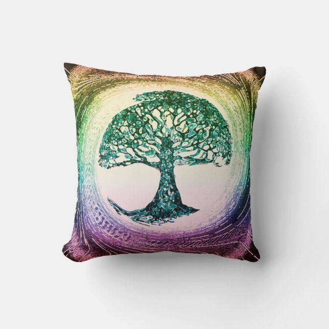 Tree of Life Calmness Within Throw Pillow (Front)