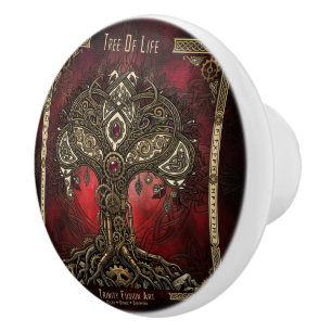 Tree of Life – Celtic Gothic Steampunk Ceramic Knob