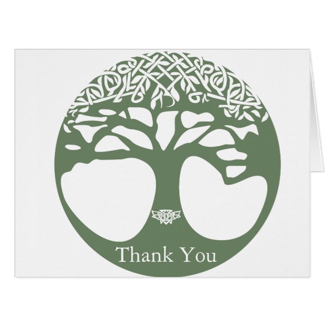 Tree of Life Celtic Knot Greeting Card Med Green (Front Horizontal)