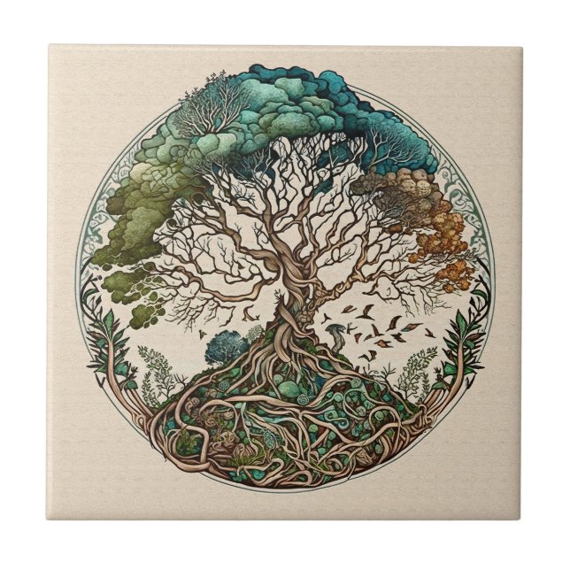 Tree of Life, Celtic Knots Tile (Front)