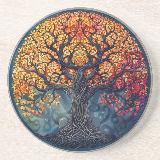 Tree of Life Celtic Sandstone Coaster (Front)