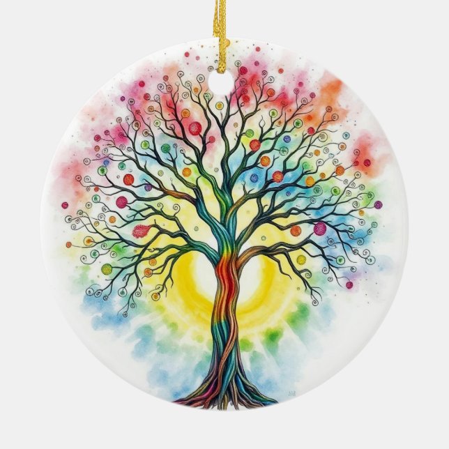 Tree of Life  Ceramic Ornament (Back)