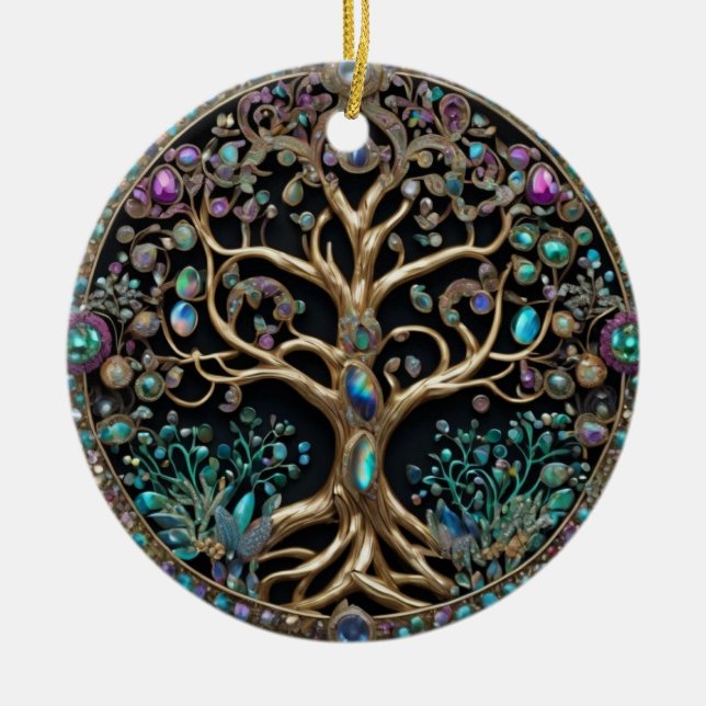 Tree of Life  Ceramic Ornament (Front)