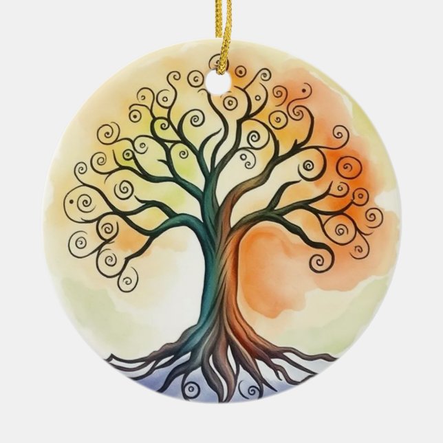 Tree of Life  Ceramic Ornament (Front)