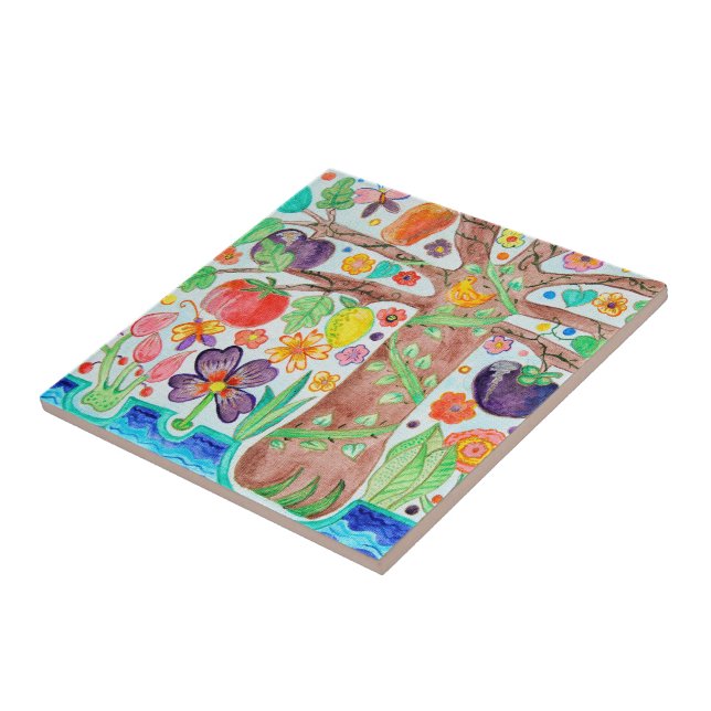 Tree of Life Ceramic Tile (Side)