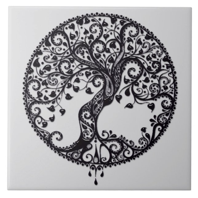 Tree of Life Ceramic Tile. Tile (Front)