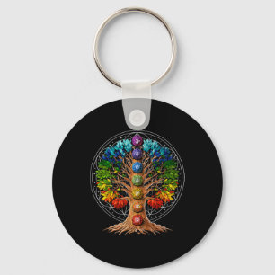 Tree Of Life Chakra Symbols Zen Yoga Meditation Sp Keychain