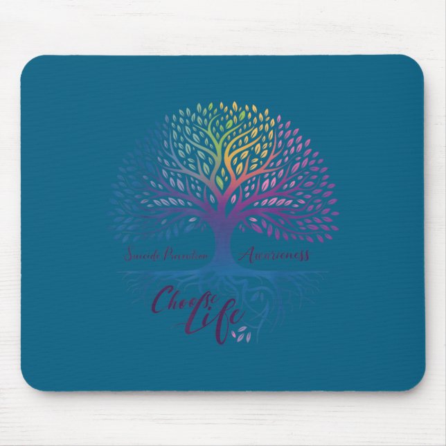Tree Of Life Choose Life Suicide Prevention Awaren Mouse Pad (Front)