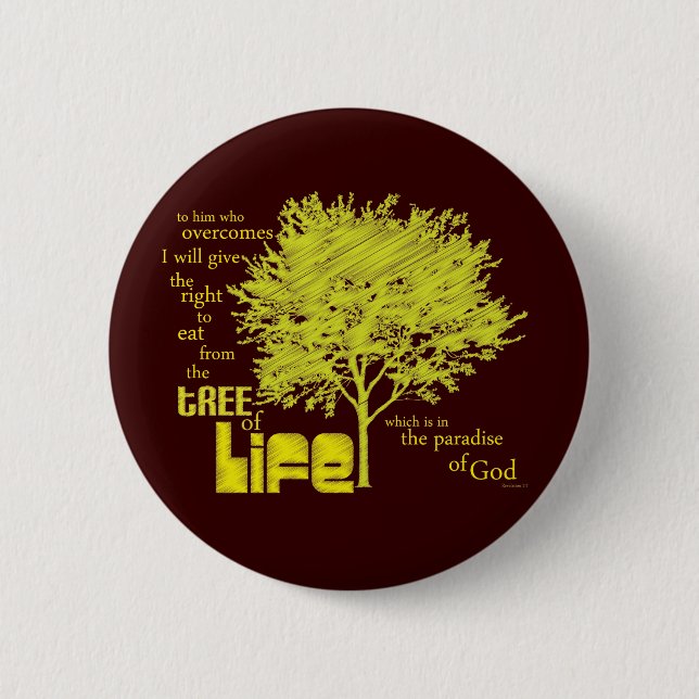 Tree of Life Christian Scripture button/badge 2 Inch Round Button (Front)