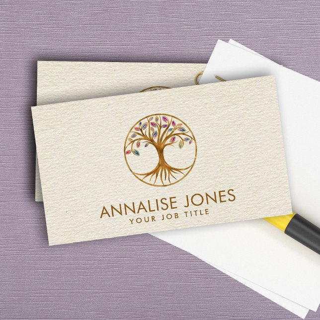 Tree of life - Colourful Leaves  Business Card (Creator Uploaded)