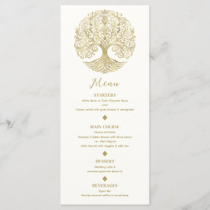 Tree of Life Cream & Gold Celtic Wedding Menu