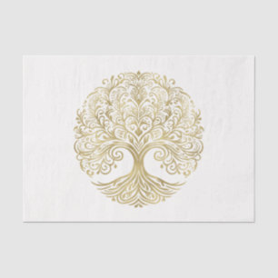 Tree of Life Cream & Gold Celtic Wedding Tissue Paper