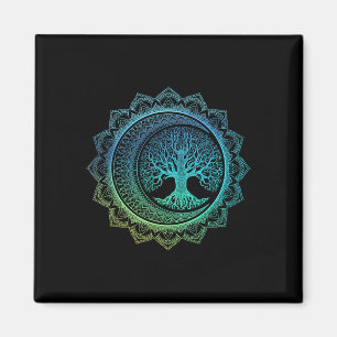Tree Of Life Cresent Moon Phases Floral Mandala Yo Magnet