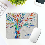 Tree of Life Custom Mouse Pad<br><div class="desc">This mouse pad is decorated with a mosaic tree of life in the colours of the rainbow. Easily customizable with your name or monogram. Use the Customize Further option to change the text size, style or colour if you wish. Because we create our own artwork you won't find this exact...</div>