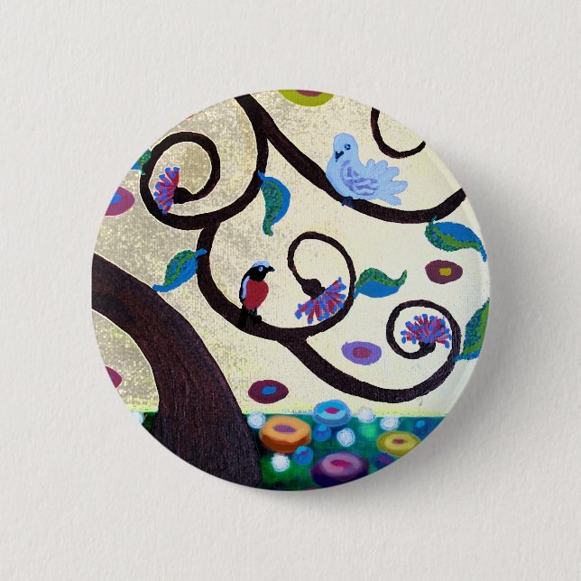 Tree of life detail 2 inch round button (Front)