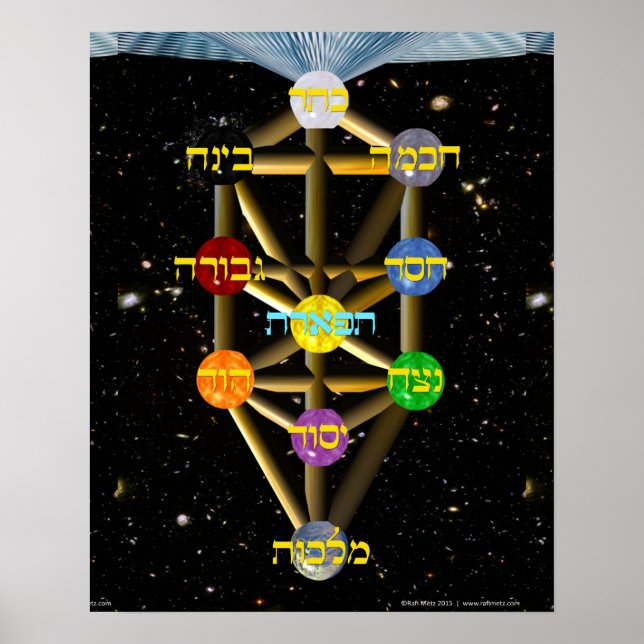 Tree of Life Diagram with Hebrew labels Poster (Front)