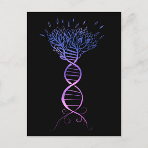 Tree of Life DNA Strand Genealogy Tree Postcard