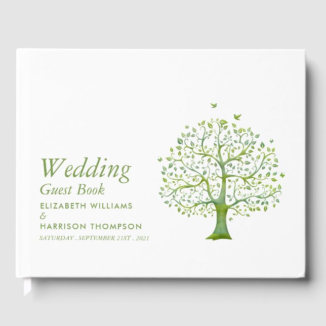 Tree of Life, Elegant Wedding Guest Book (Front)