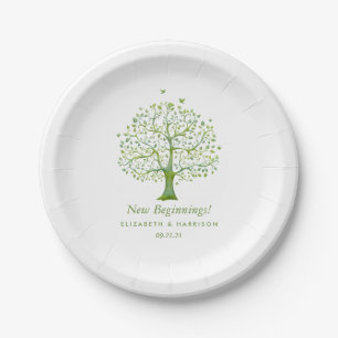 Tree of Life, Elegant Wedding Paper Plate
