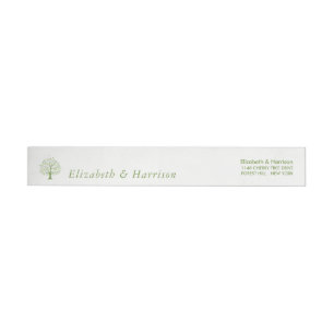Tree of Life, Elegant Wedding Wrap Around Label