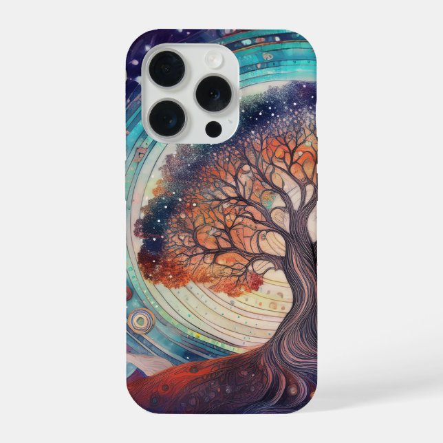 Tree of Life, Ethereal Love Meets Nature iPhone Case (Back)