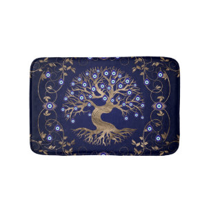Tree of Life Evil Eye Ornament Bath Mat