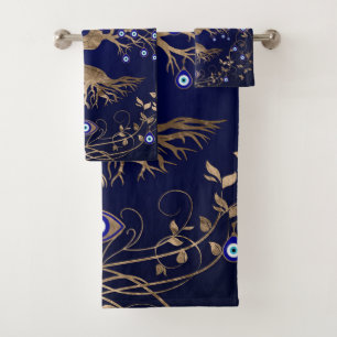 Tree of Life Evil Eye Ornament Bath Towel Set