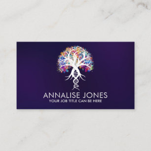 Tree of Life - Evolution White -colourful foliage Business Card