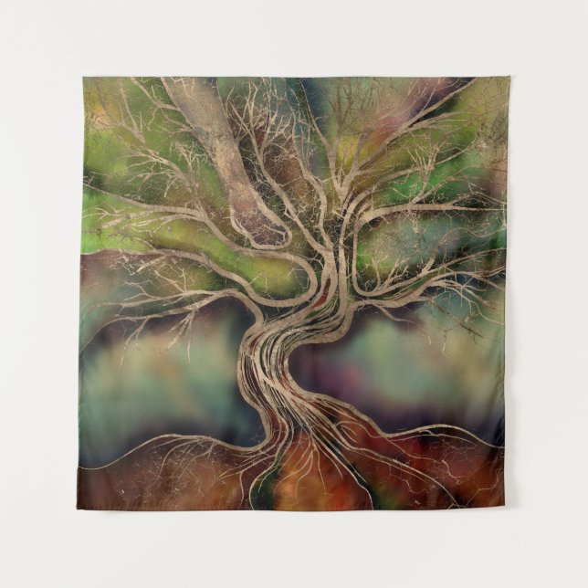 Tree of life - fall shadows tapestry (Front)
