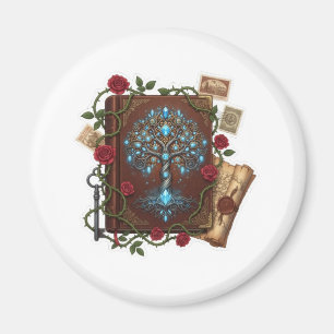 Tree of Life Fantasy Spell Book design Magnet