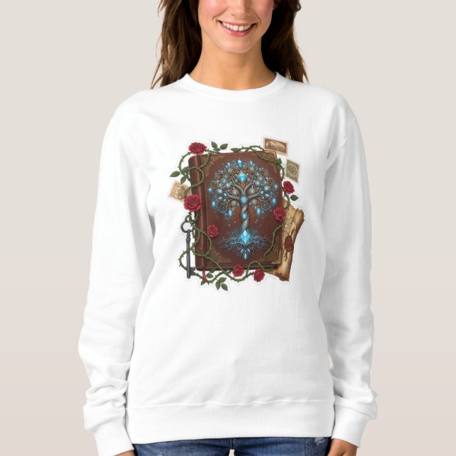 Tree of Life Fantasy Spell Book design Sweatshirt (Front)