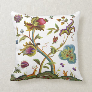 Tree of Life Faux Embroidered Pillow