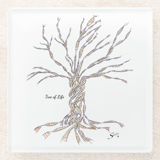 Tree of Life Glass Coaster (Front)