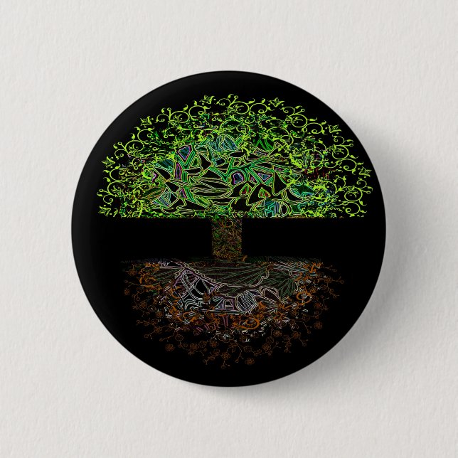 Tree of Life Glow 2 Inch Round Button (Front)