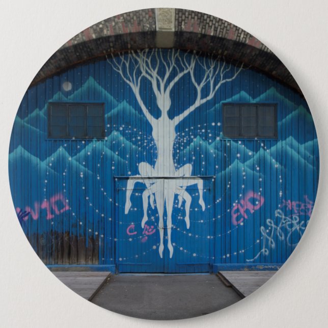 Tree Of Life Graffiti 6 Inch Round Button (Front)
