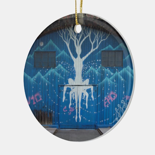 Tree Of Life Graffiti Ceramic Ornament (Left)