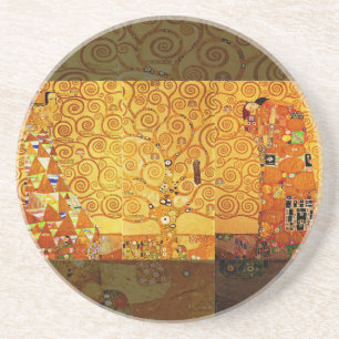 Tree of Life Gustav Klimt Nouveau Coaster
