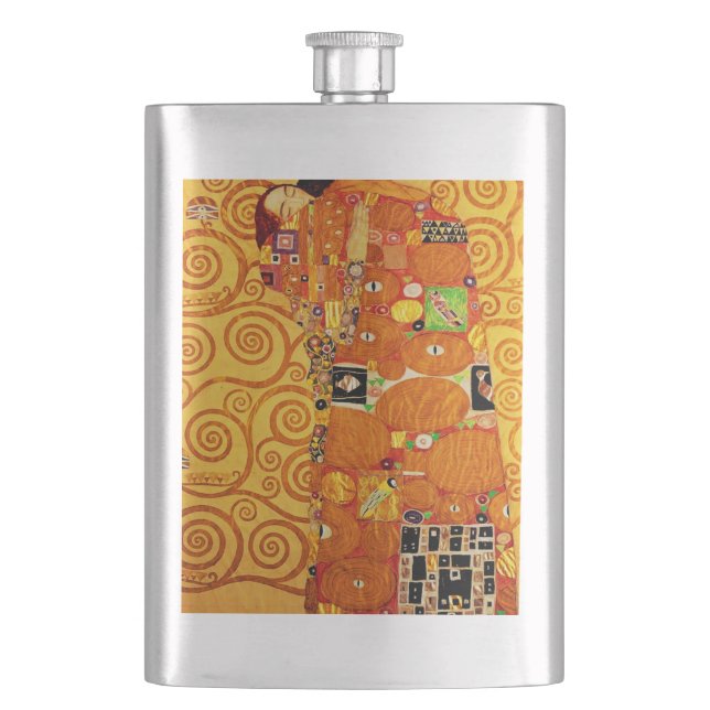 Tree of Life Gustav Klimt Nouveau Hip Flask (Front)