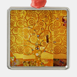 Tree of Life Gustav Klimt Nouveau Metal Ornament