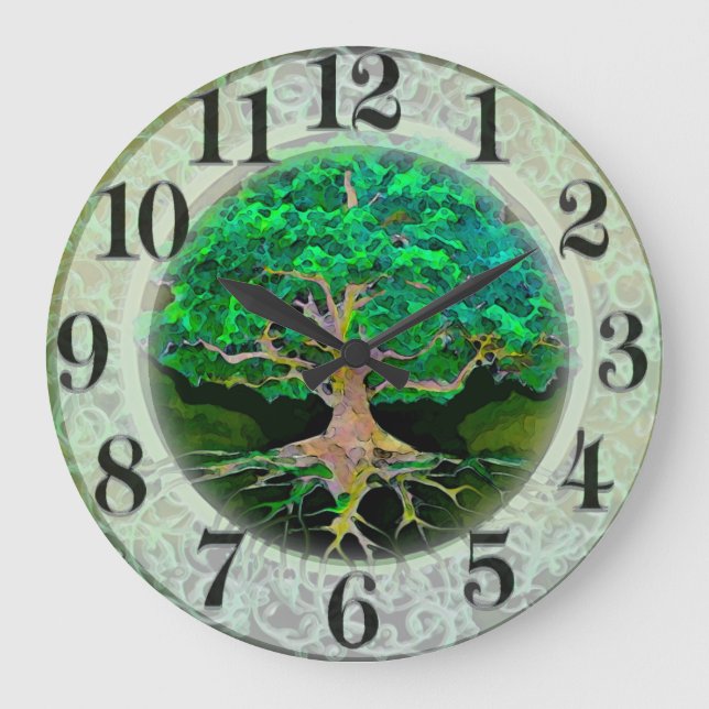 Tree of Life Health and Prosperity Large Clock (Front)