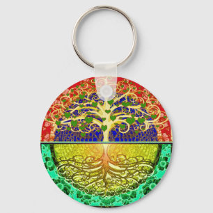 Tree of Life Heart Keychain