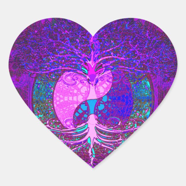 Tree of Life Heart Sticker (Front)