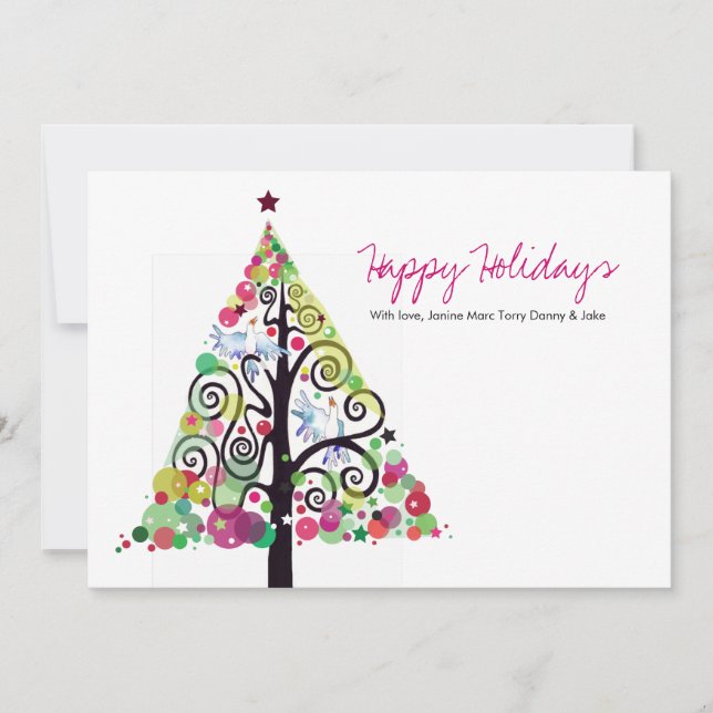 Tree of Life Holiday Family Greeting Card (Front)