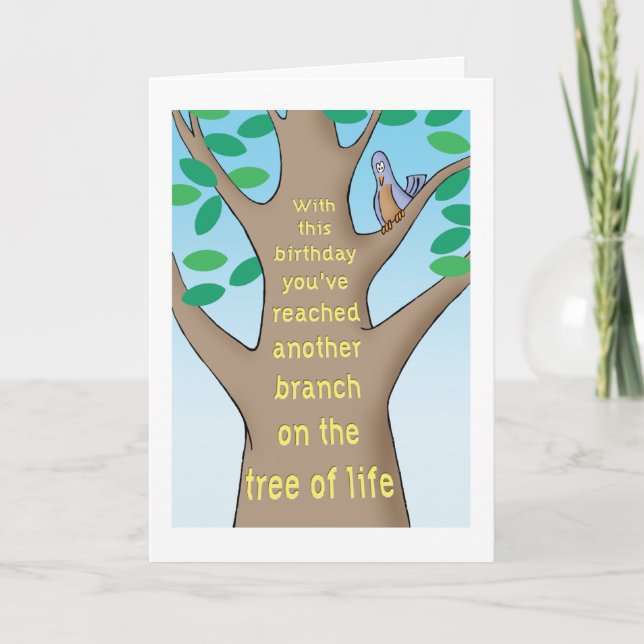 Tree of Life Humourous Birthday Card (Front)