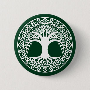 Tree of Life in a Celtic Circle pattern 2 Inch Round Button