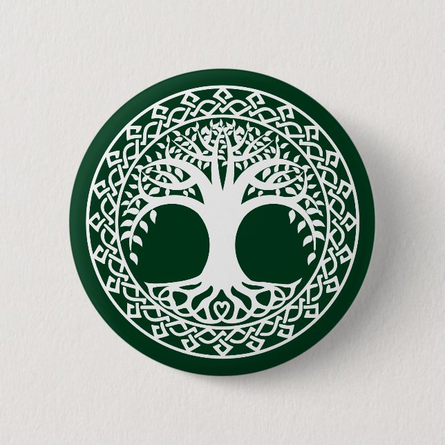 Tree of Life in a Celtic Circle pattern 2 Inch Round Button (Front)