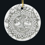 Tree of Life in Celtic Design Ceramic Ornament<br><div class="desc">Trees were a connection to the world of the spirits and the ancestors, living entities, and doorways into other worlds. The most sacred tree of all was the Oak tree, which represented the axis mundi, the centre of the world. The Celtic name for oak, dour, is the origin of the...</div>