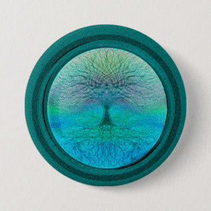 Tree of Life in Green Colours 3 Inch Round Button