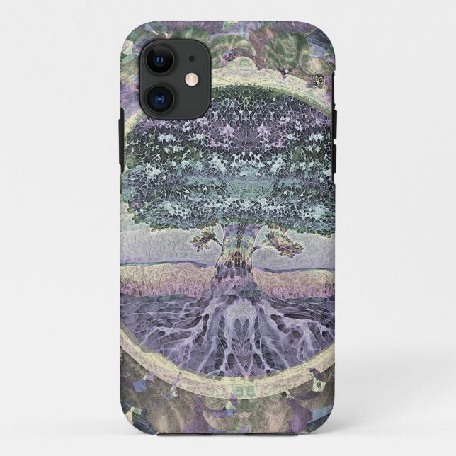 Tree of Life in Rainbow Metal Colours Case-Mate iPhone Case (Back)