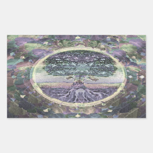 Tree of Life in Rainbow Metal Colours Sticker